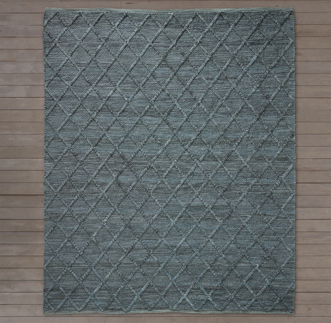 Braided Diamante Flatweave Rug Marine
