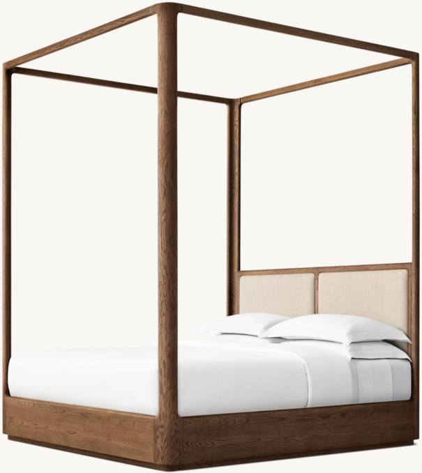 Three Quarter view of Trieste Fabric Canopy Bed 