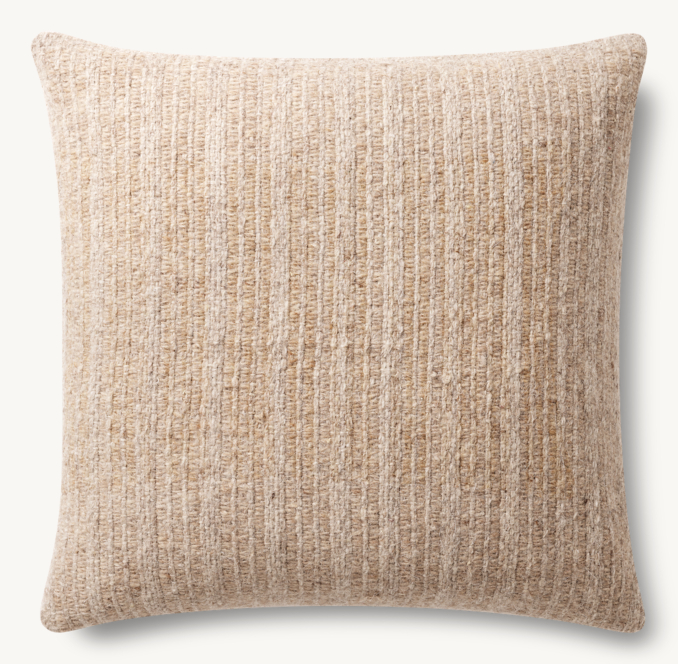 Overhead view of Kavi Vertical Stripe Pillow Cover - Square 