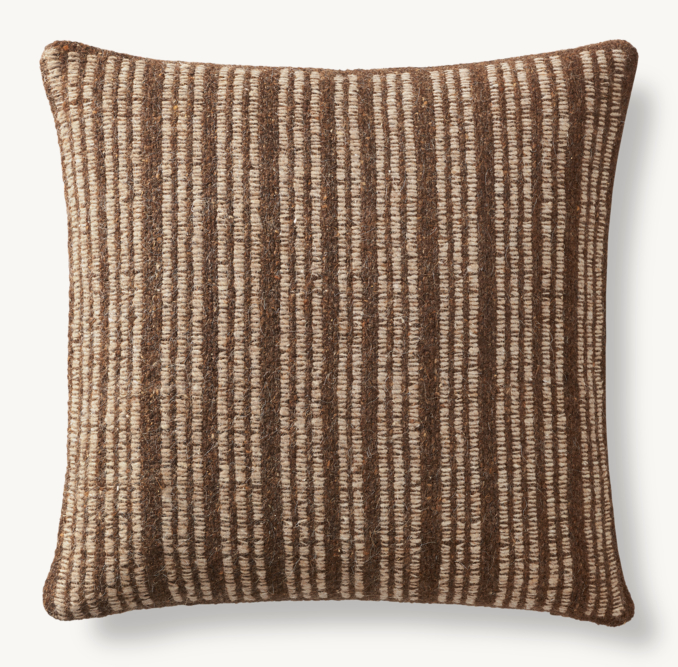 Overhead view of Kavi Vertical Stripe Pillow Cover - Square 