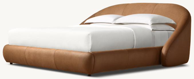 Three Quarter view of Reyna Fully Uph Leather Shelter Bed 