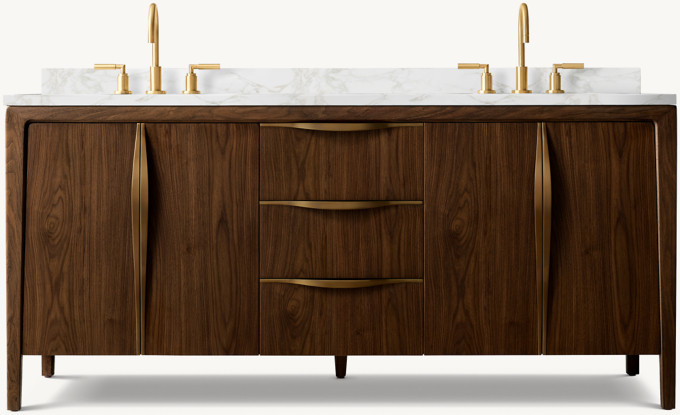 Gael Walnut Double Vanity