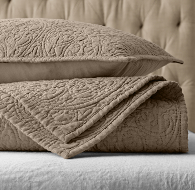 VintageWashed Belgian Linen Quilt