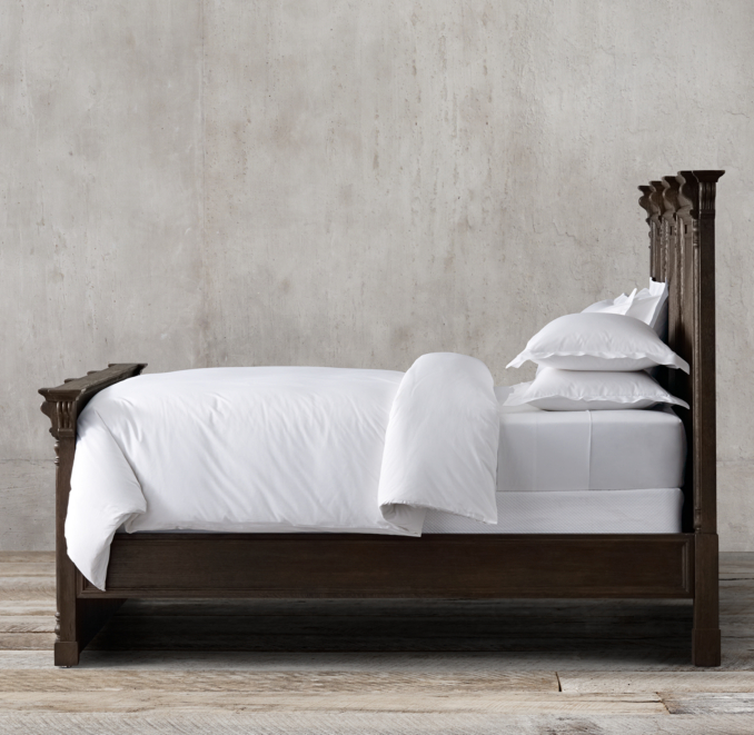 19th C. French Carved Door Panel Bed With Footboard