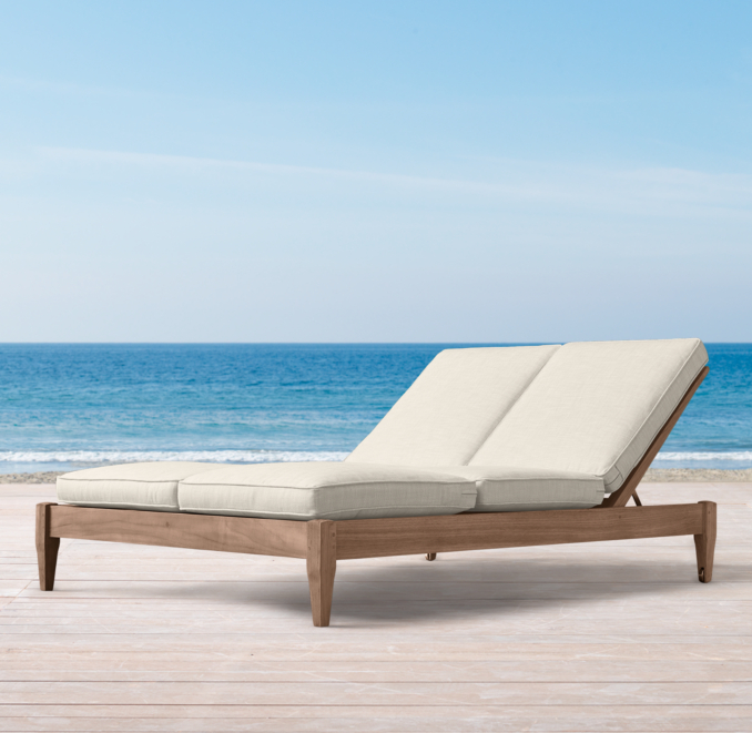 Santa Monica Teak Double Chaise