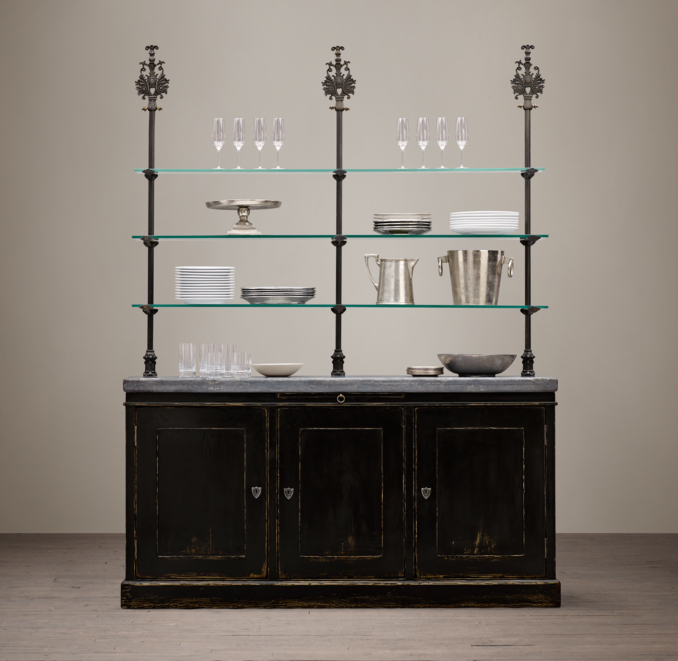 19th C. Finial Sideboard & Hutch