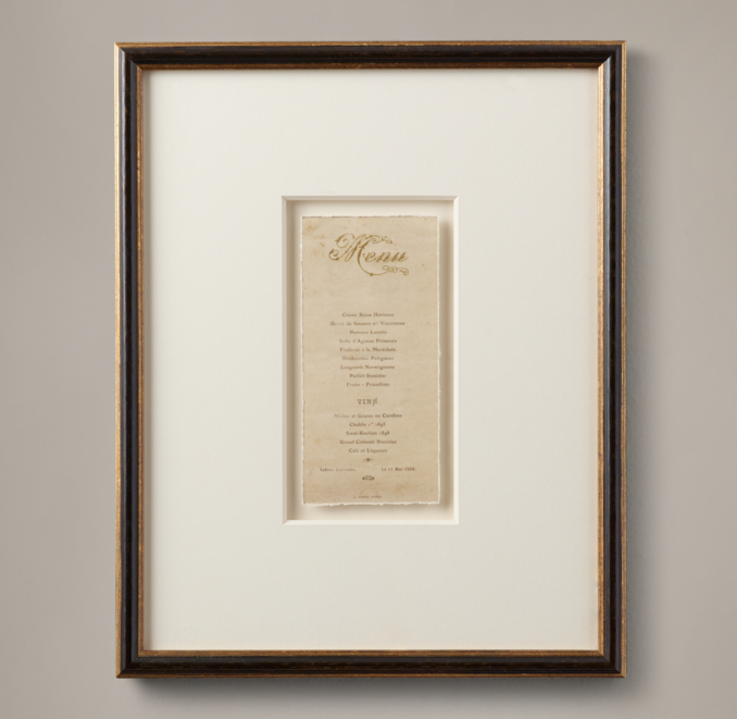 Front view of Vintage French Brasserie Menu 2 