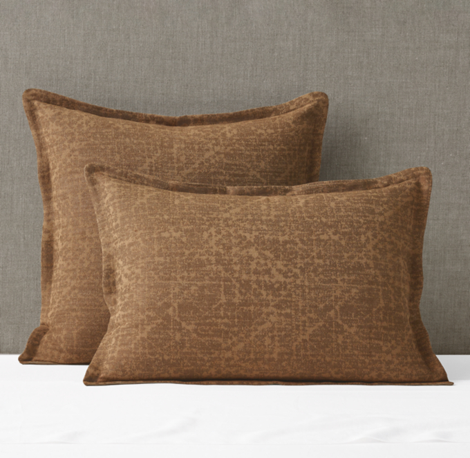 Distressed Linen-Cotton Jacquard Sham