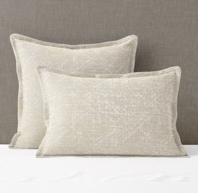 Distressed Linen-Cotton Jacquard Sham