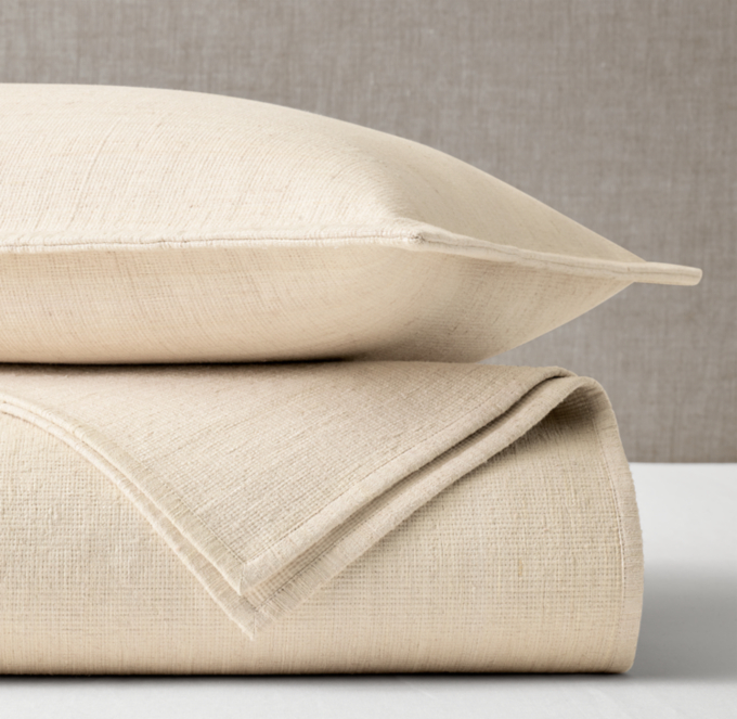 Raw Silk Channel-Stitched Coverlet