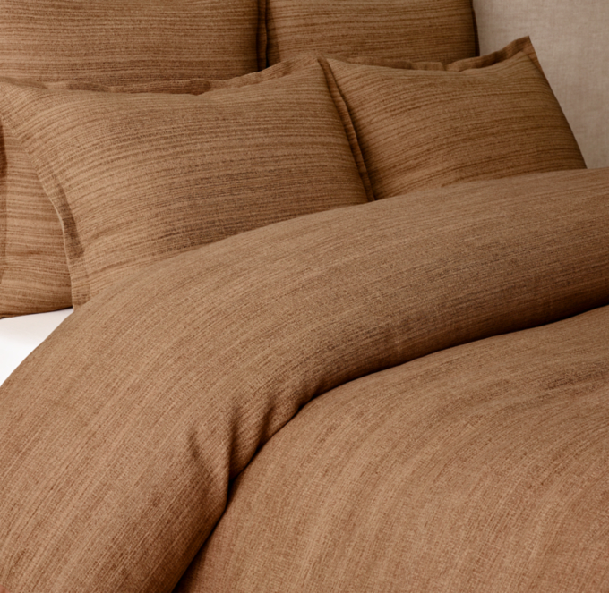 Striated Cotton-Linen Duvet Cover