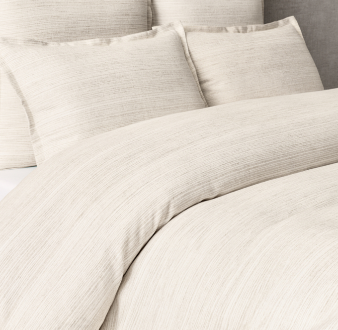 Striated Cotton-Linen Duvet Cover