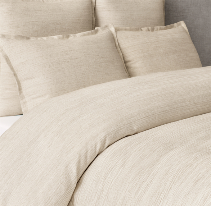 Striated Cotton-Linen Duvet Cover