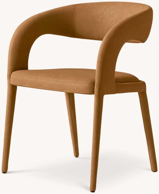 Nicola Open Barrelback Vegan Leather Dining Armchair