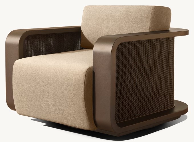 Santiago Aluminum Swivel Lounge Chair 