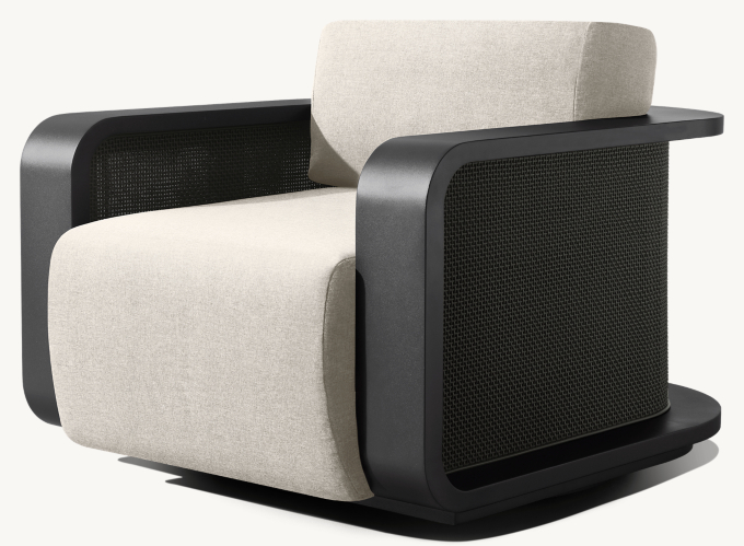 Santiago Aluminum Swivel Lounge Chair 