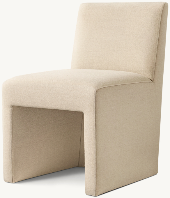 Arrondi Track Arm Fabric Dining Side Chair