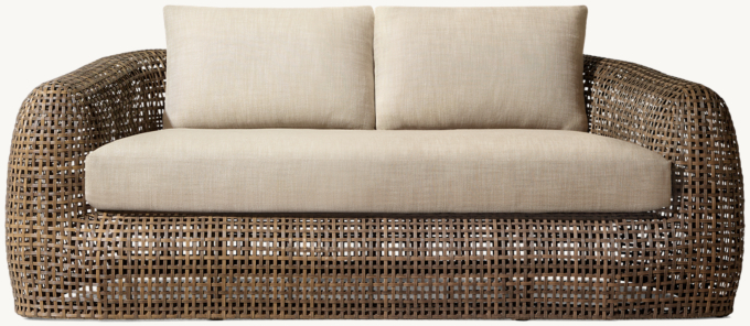 72&#34; sofa shown in Golden Brown. Cushions shown in Sand Perennials&#174; Textured Linen Weave.