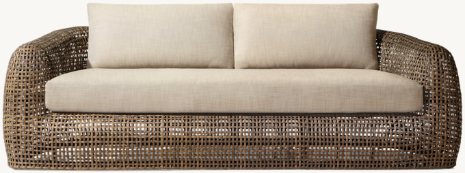 84&#34; sofa shown in Golden Brown. Cushions shown in Sand Perennials&#174; Textured Linen Weave.