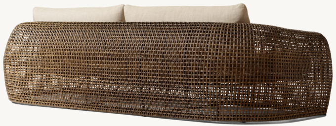 108&#34; sofa shown in Golden Brown. Cushions shown in Sand Perennials&#174; Textured Linen Weave.