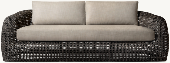 84&#34; sofa shown in Black. Cushions shown in Mocha Perennials&#174; Textured Linen Weave.