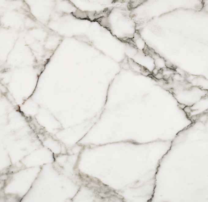 Shown in Italian Arabescato Marble.