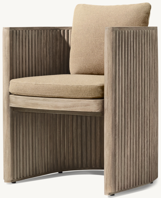 Byron Teak Open-Base Dining Armchair