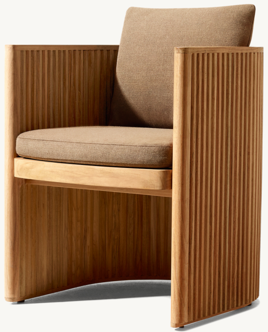 Byron Teak Open-Base Dining Armchair
