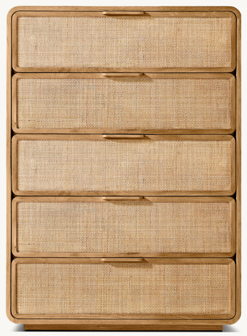 Santiago Cane 5-Drawer Narrow Dresser