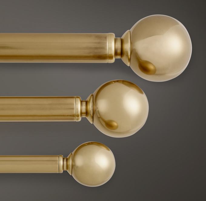 Easton Solid Brass Ball Finial & Rod Set RH