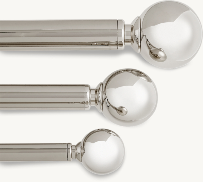 Easton Solid Brass Ball Finial & Rod Set
