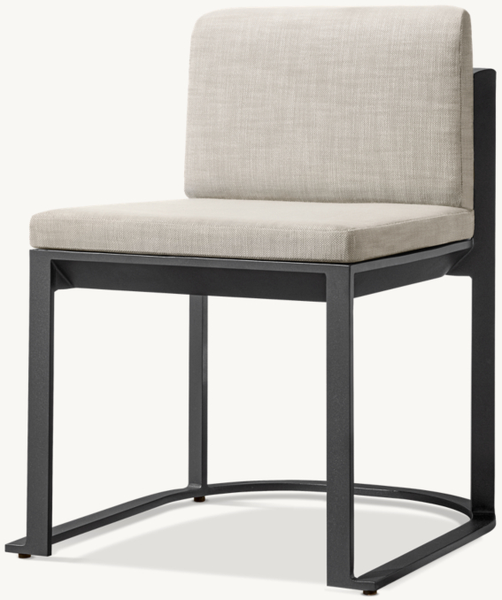 Three Quarter view of Málaga Aluminum Dining Side Chair  