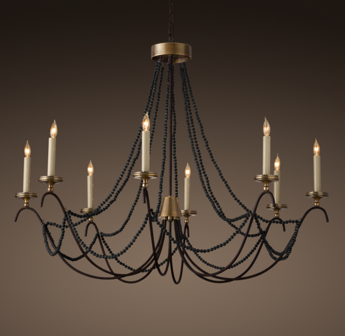 18th C. Italian Bead Chandelier 45"