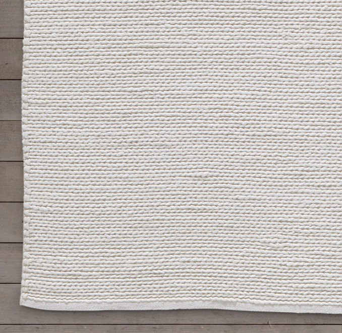 Braided Wool Rug Swatch - White