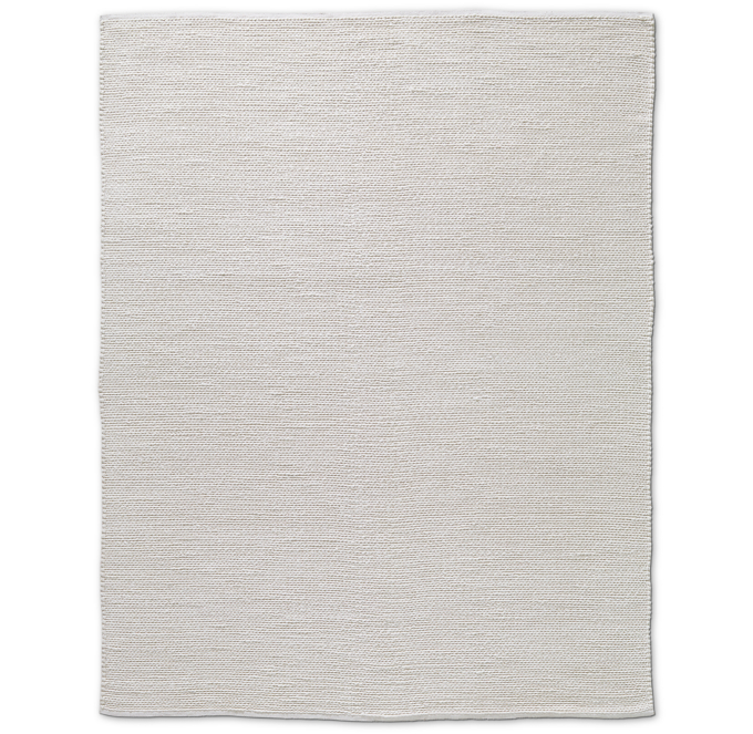 Braided Wool Rug - White