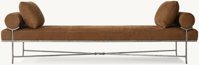 Josephine Leather Double-Bolster Daybed