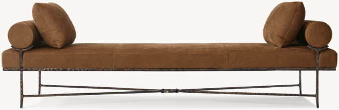 Josephine Leather Double-Bolster Daybed