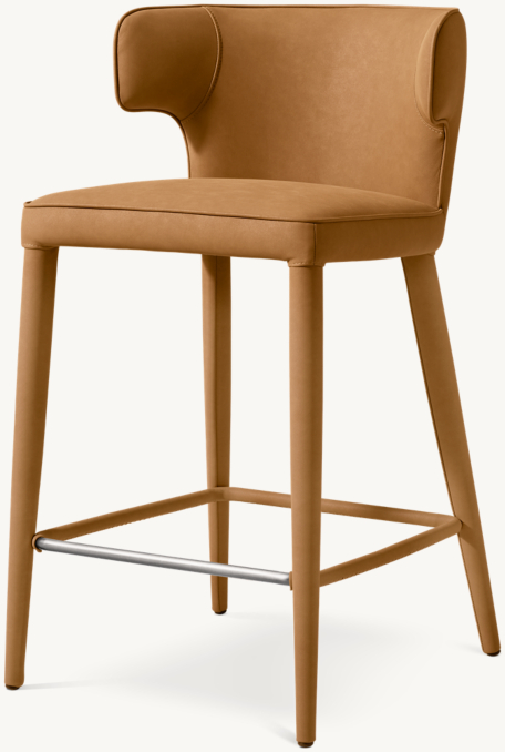 Three Quarter view of Nicola Wing Vegan Leather Bar & Counter Stool 