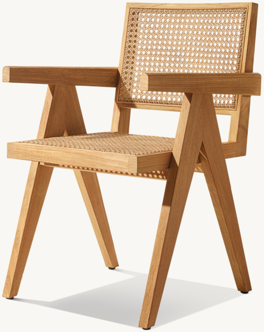 Three Quarter view of Jakob Cane Teak Dining Armchair   - Frame Only 