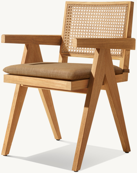 Three Quarter view of Jakob Cane Teak Dining Armchair  