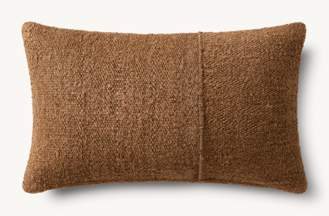 Overhead view of Surrana Linen Asymmetrical Pillow Cover - Lumbar  