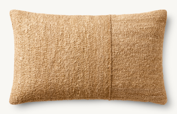 Overhead view of Surrana Linen Asymmetrical Pillow Cover - Lumbar  