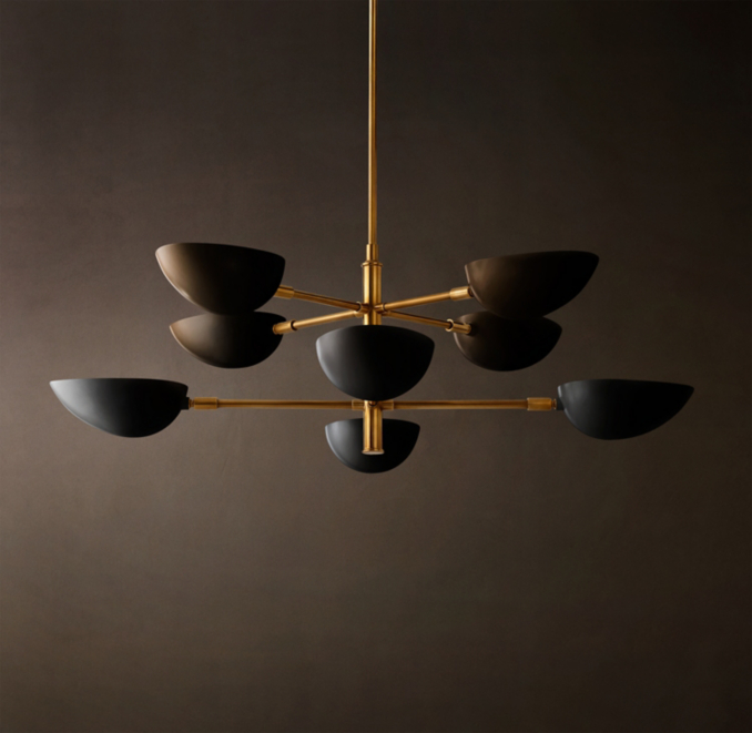 38" chandelier shown in Black.