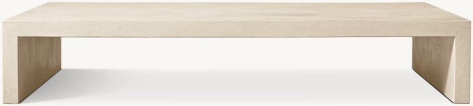 Rectangular table shown in Ivory Waxed Concrete.