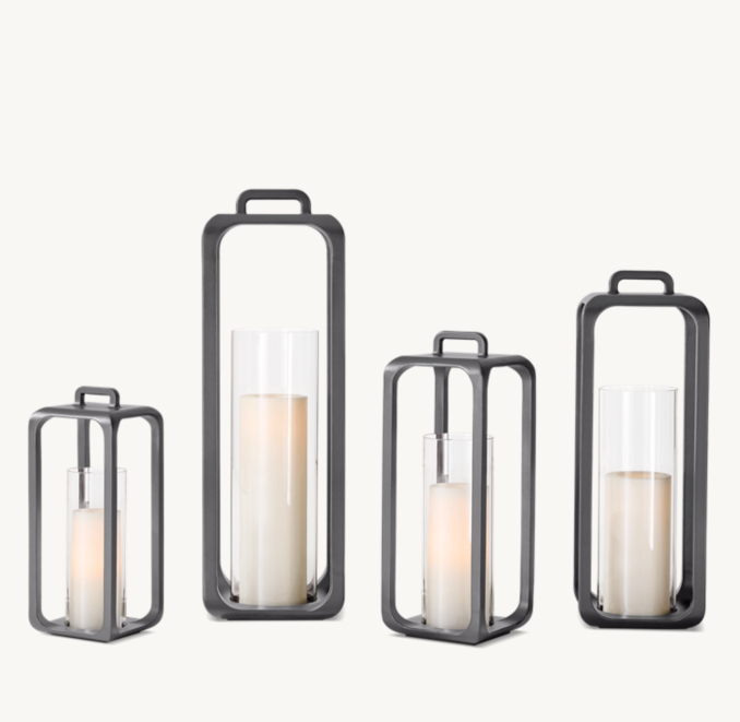 Sizes (left to right) A, D, B and C shown in Gunmetal. Candle not included.
