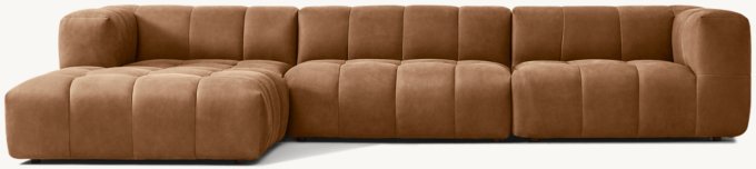 Dario Modular Leather Left-Arm Sofa-Chaise Sectional