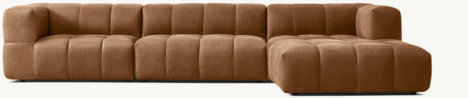 Dario Modular Leather Right-Arm Sofa-Chaise Sectional