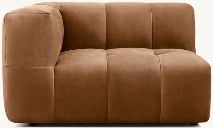 Front view of Dario Modular Leather Left Arm Chair 