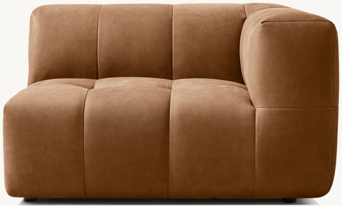 Front view of Dario Modular Leather Right Arm Chair 