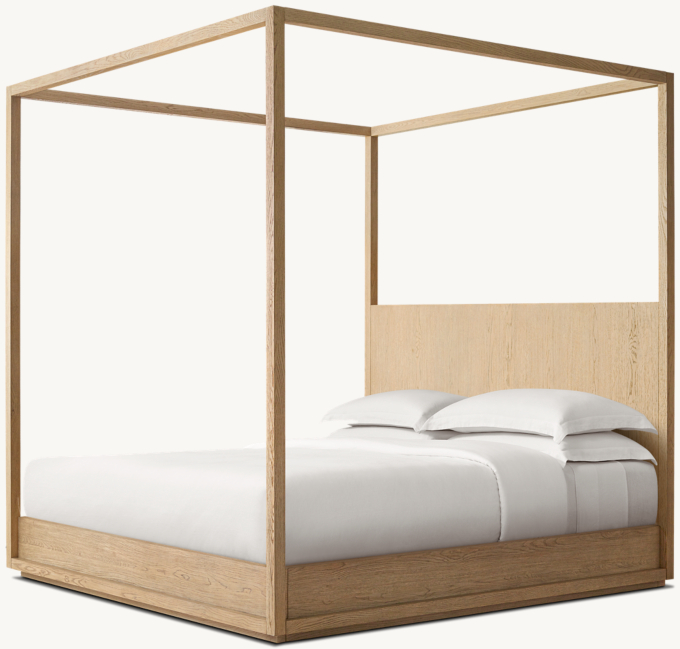 229cm H bed shown in Greige Oak.